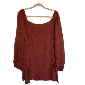 Ava & Viv Boat neck Lantern sleeve Boho Peasant Blouse Top | Ava + Viv Blouse